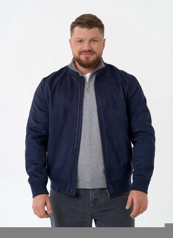 Мужская куртка бомбер из эко замши