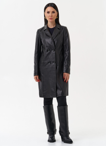 Плащ женский из натуральной кожи