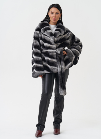 Женская шуба из меха кролика