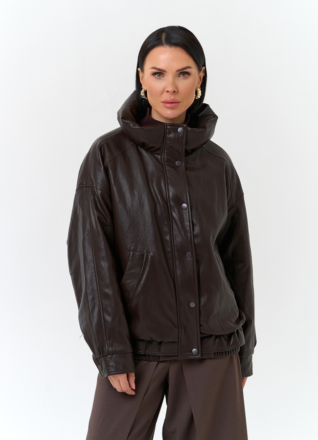 Женская утепленная куртка из эко кожи модель № 32843 в кредит