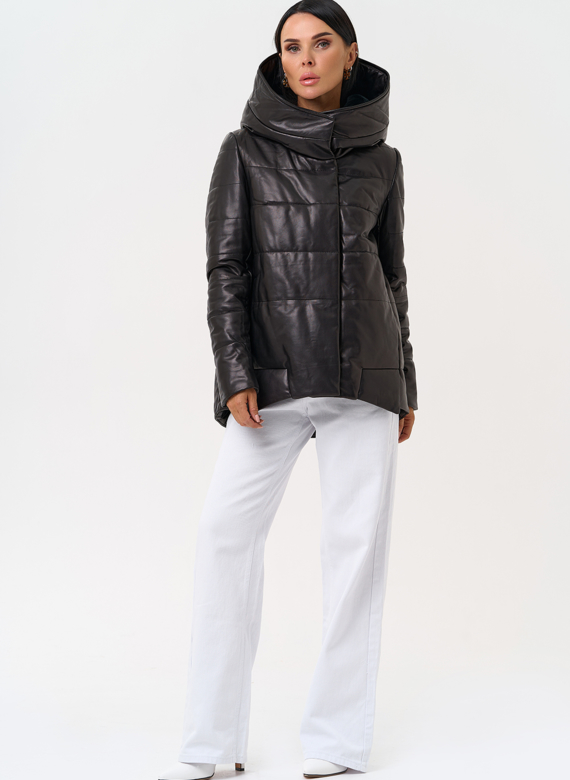 Теплая куртка из натуральной кожи