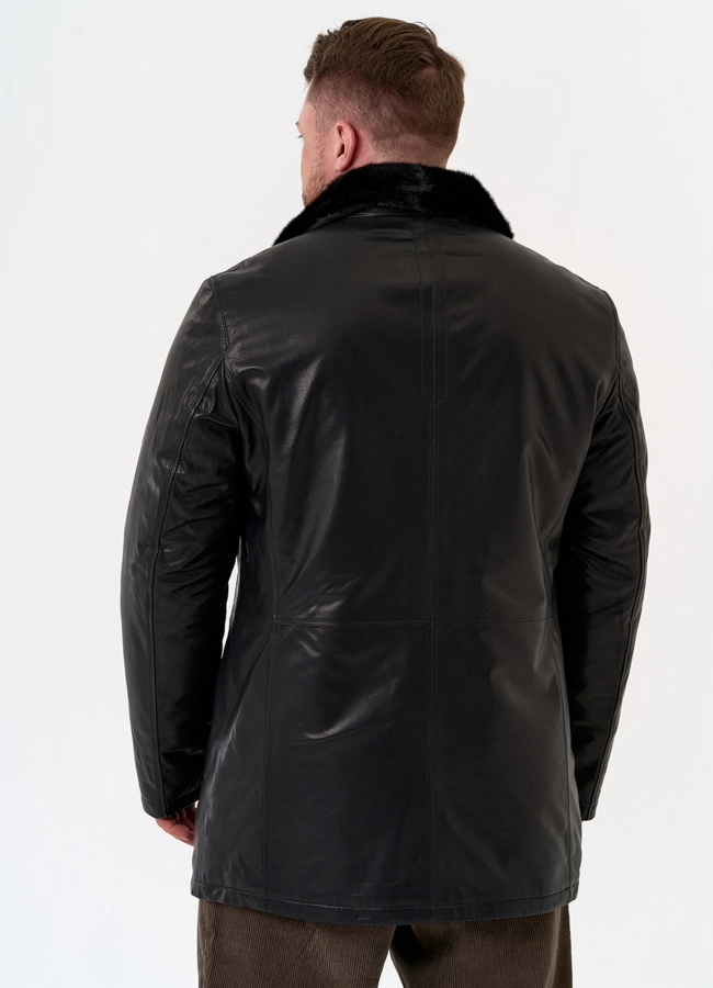 Мужская дубленка с английским воротником модель № 31779 в рассрочку