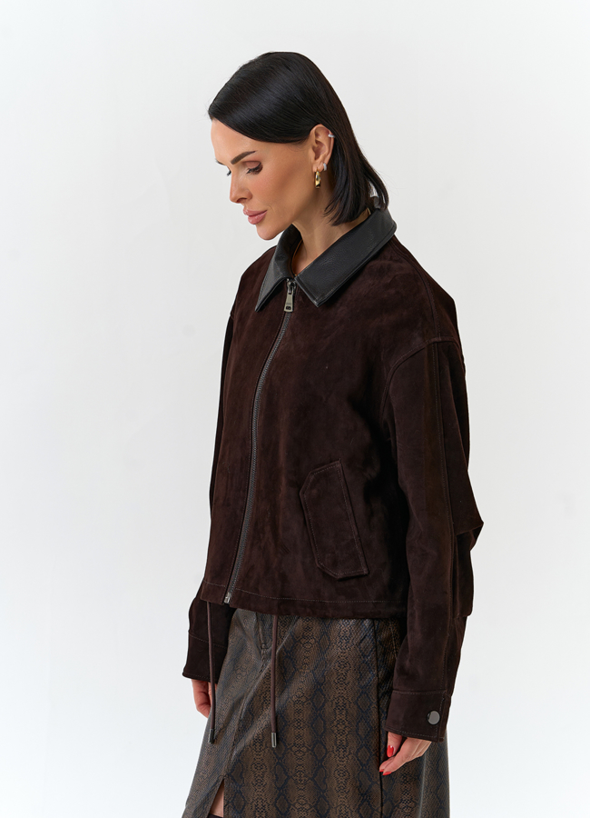 фото Женская куртка из натуральной замши модель № 32532