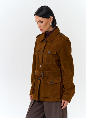 Куртка - сафари женская из натуральной замши