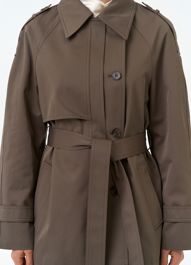 Женский укороченный плащ с поясом модель № 32822 универмаг малина