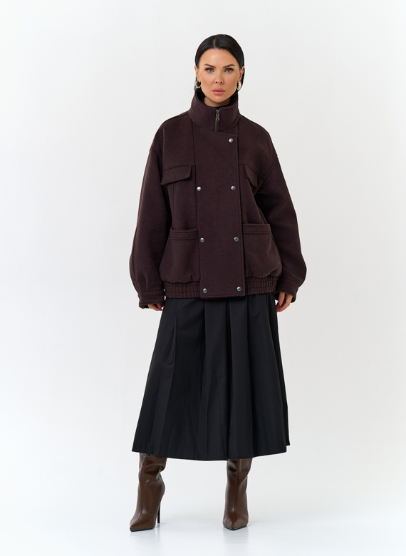 Женское укороченное пальто бомбер