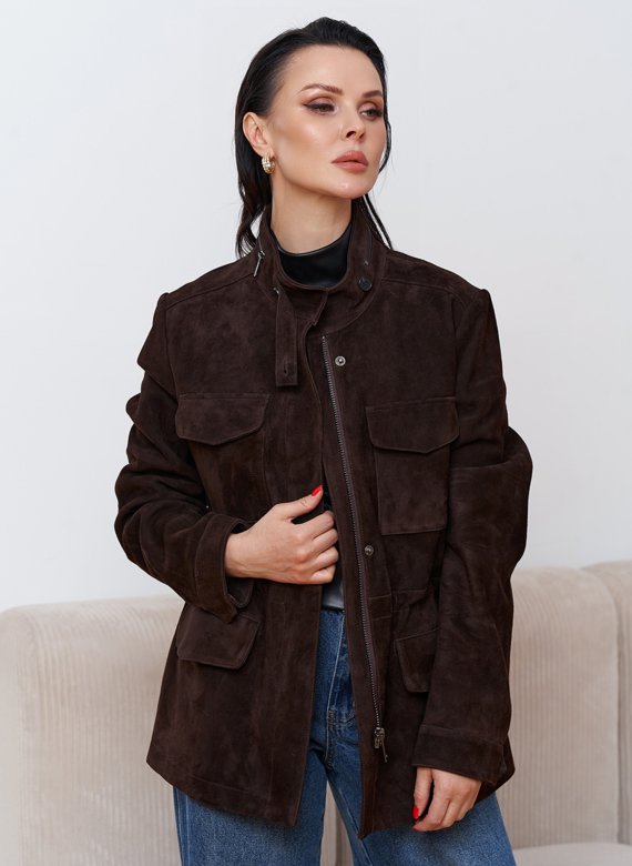 Замшевая куртка сафари