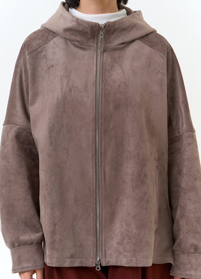 Женская куртка из эко замши с капюшоном модель № 32880 универмаг малина