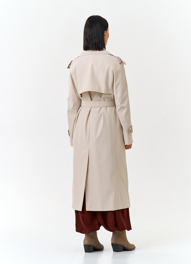 фото Женский плащ с поясом  модель № 33113