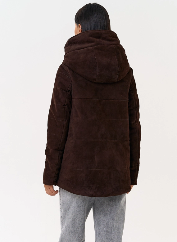 Куртка с капюшоном из натуральной замши