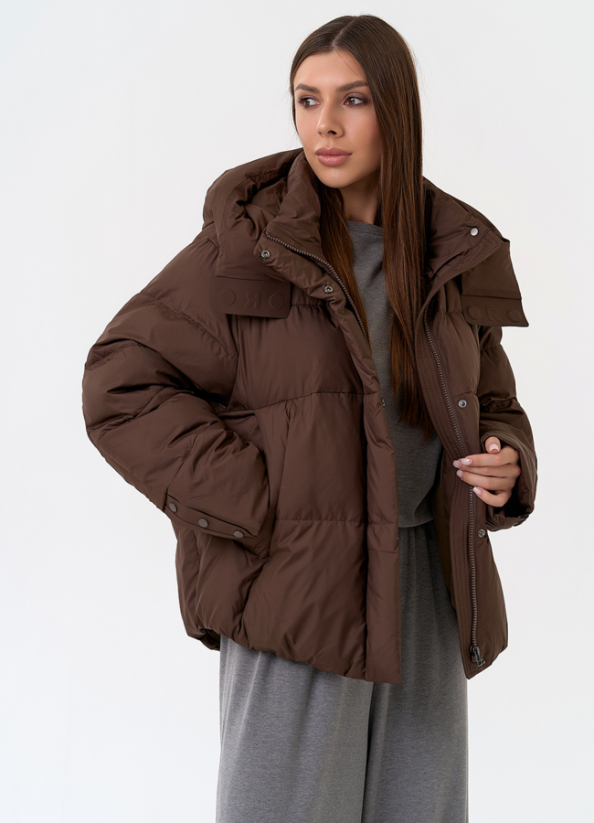 Женский пуховик с капюшоном модель № 31396 универмаг малина