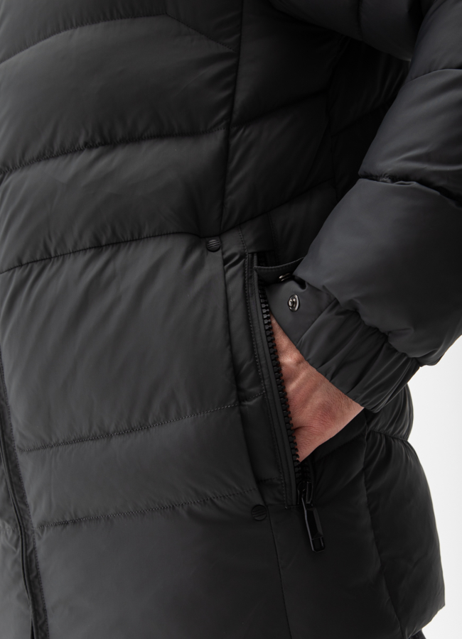 Мужской пуховик с капюшоном  модель № 28876 универмаг малина