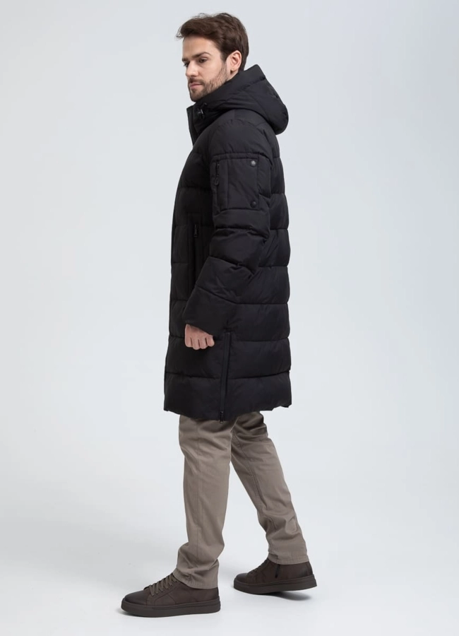 фото Мужской удлиненный пуховик с капюшоном модель № 32032 фото