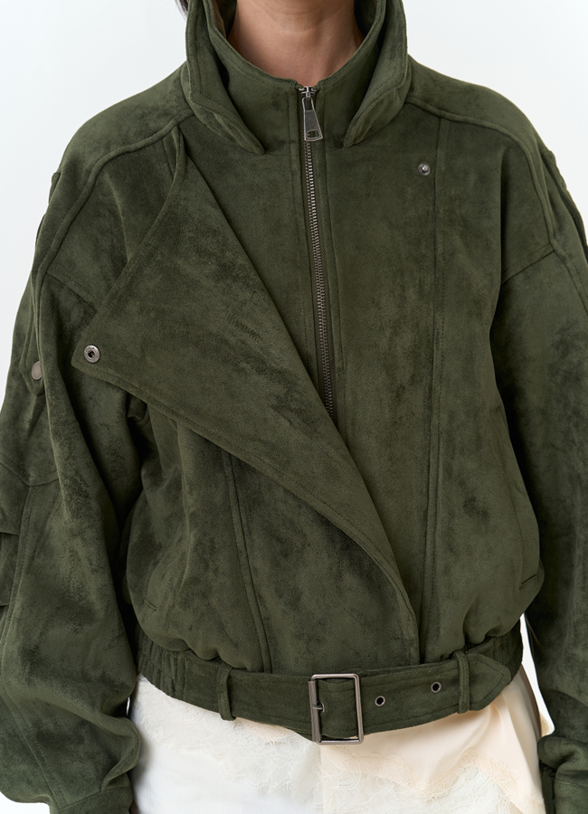 Женская куртка бомбер из эко замши  модель № 33034 универмаг малина