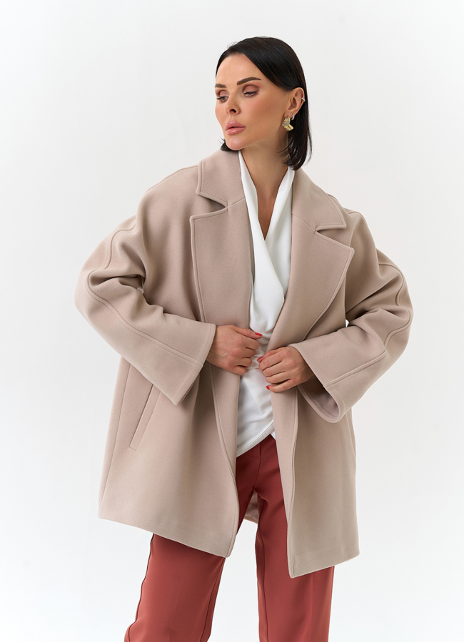 Женское укороченное пальто с английским воротником модель № 32639 универмаг малина