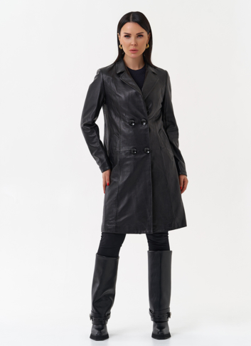 Плащ женский из натуральной кожи