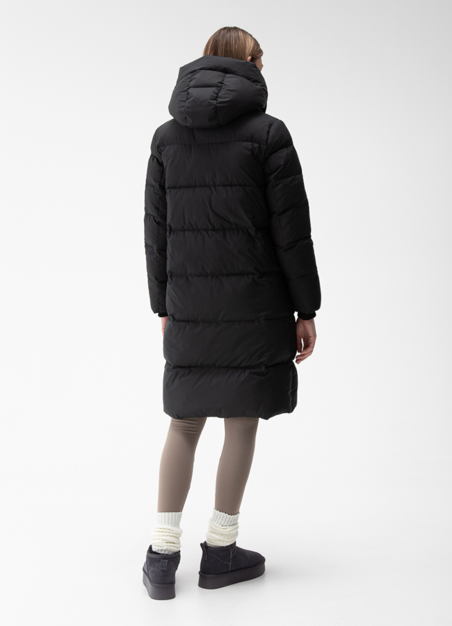 Женский пуховик с капюшоном  модель № 28409 универмаг малина