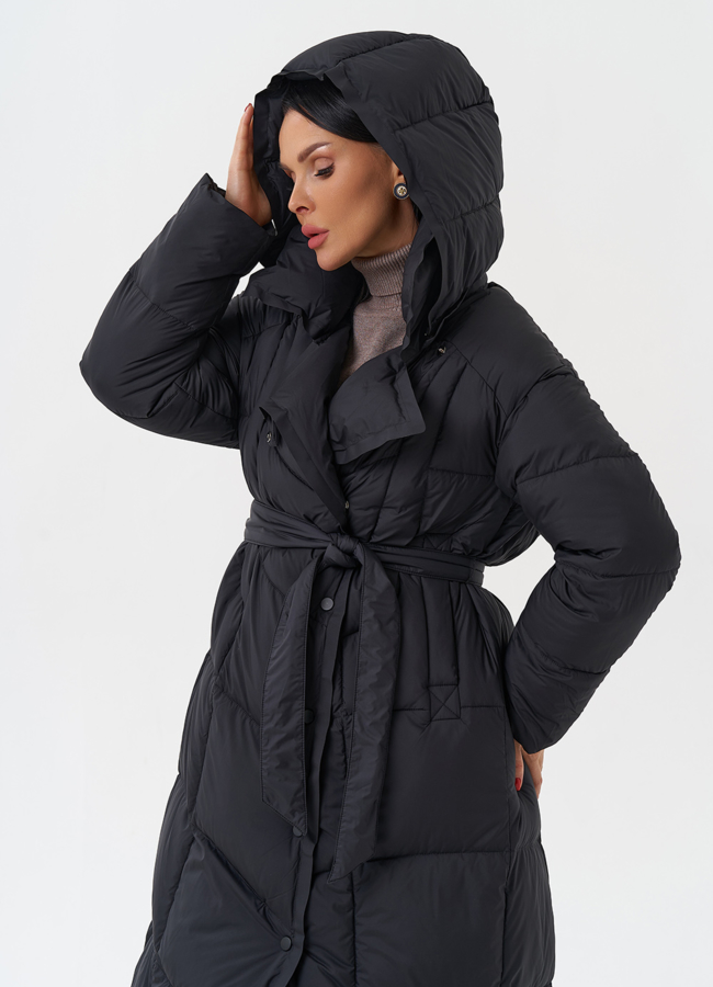 Женский пуховик с капюшоном  модель № 28962 универмаг малина