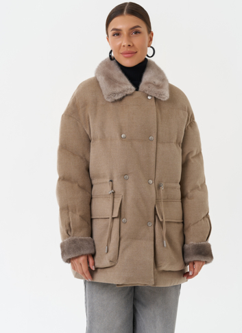 Полупальто с отделкой из меха норки