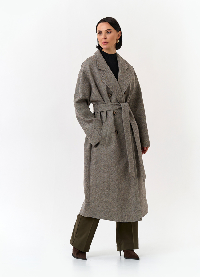 Женское пальто с английским воротником модель № 32815 универмаг малина