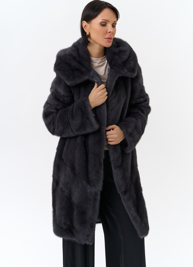 Норковая шуба - баллон модель № 24735 универмаг малина