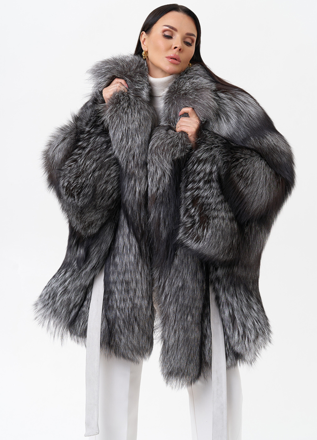 Шуба из чернобурой лисы модель № 29467 универмаг малина