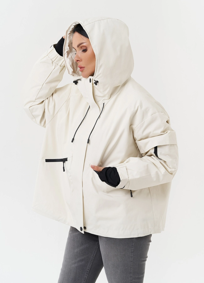 Двойная утепленная куртка с капюшоном модель № 28816 универмаг малина