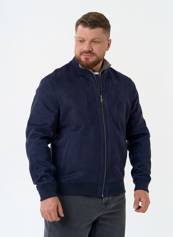 Мужская куртка бомбер из эко замши
