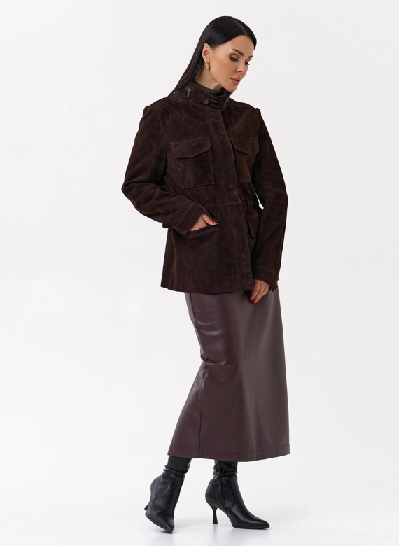 Замшевая куртка сафари