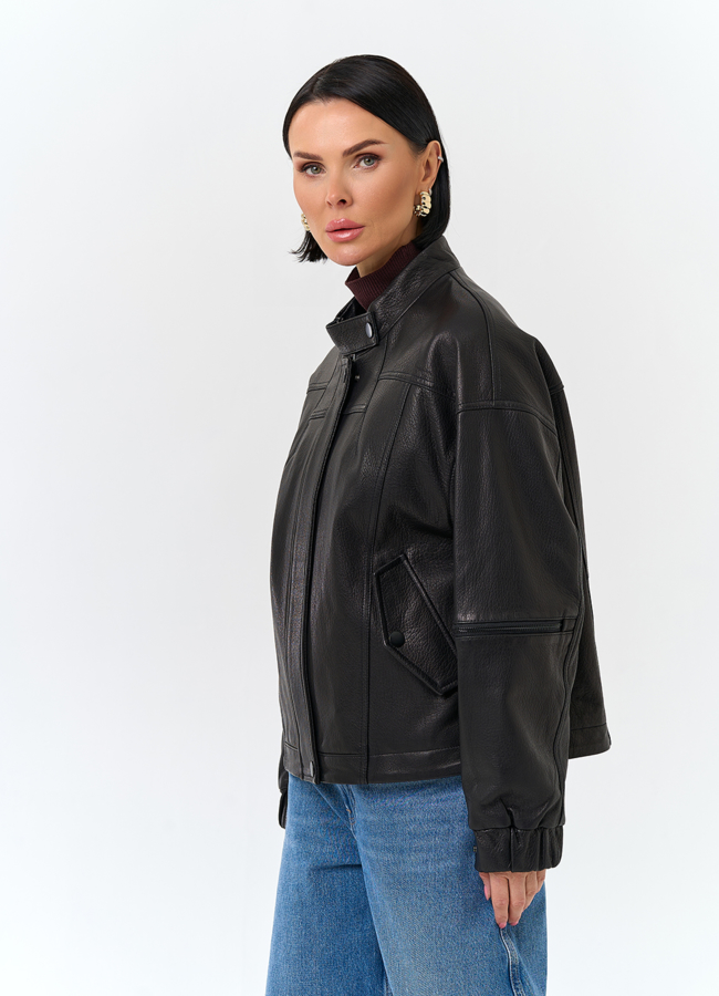 Женская куртка из натуральной кожи модель № 32846 в рассрочку