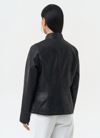 Куртка женская из эко кожи черного цвета