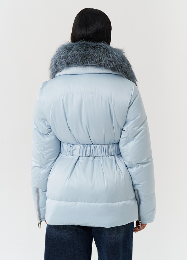 Пуховик с мехом чернобурки модель № 28573 универмаг малина